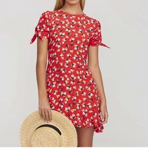 Faithfull the Brand Daphne Red Floral Print Dress
